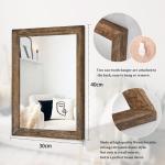 Rustieke Houten Spiegel Rechthoek Decoratieve Wandspiegel met Frame Slaapkamer Woonkamer Badkamer Opknoping Spiegel Bruin
