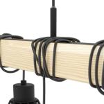 hanglamp Townshend 5, 9-lichts vintage pendellamp in industrieel ontwerp, retro plafondlamp hangend van staal en hout, kleur zwart, bruin, FSC-gecertificeerd, E27