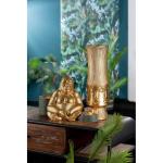 Vaas bloemenvaas van aluminium - decoratie woonkamer cadeau voor vrouwen verjaardag Moederdag - kleur: goud hoogte 35 cm