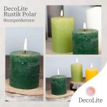 : 4 x Rustieke pool-stompkaarsen 120/78 mm. Brandduur ca. 60 uur! incl. Candle Profi staafaansteker - Duitse merkfabrikant - RAL gecertificeerd (fraise)