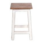 RUSTIC HOUTEN ZITKRUK MADERO | 48x30x30 cm (HxBxD), gerecycled hout | houten kruk | Kleur: 06 wit-land