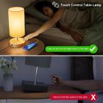Bedlampjes, set van 2, bedlampje, dimbaar, met geheugenfunctie, USB-aansluiting, 3 kleurtemperaturen en traploze helderheid, tafellampen, geschikt voor slaapkamer, woonkamer, kanto