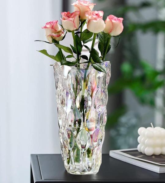 Glazen bloemenvaas, moderne minimalistische vaas, Scandinavisch glas, bloemen, handgemaakte bloemenarrangement, decoratie, hydrocultuur, ornament voor thuis, eettafel, cadeau voor 
