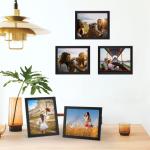 7 stuks fotolijstenset 20 x 25 cm voor 25 x 20 foto's en foto's, zwarte fotolijst, collage, wand- of tafelstandaard, cadeau voor vriend