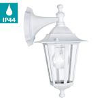 Laterna 5 Wandlamp voor buiten, 1-lichts wandlamp van gegoten aluminium en glas, kleur: wit, fitting: E27, IP44