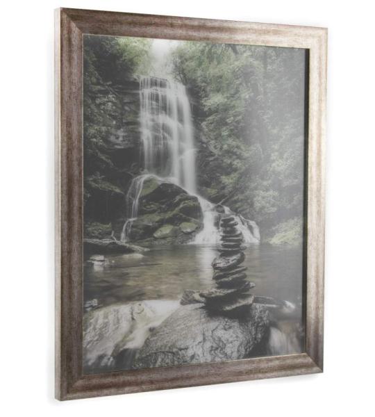 Monaco Fotolijst, 35 x 60 cm, vintage, metaal, fotolijst, metaallook, geborsteld aluminium, posterlijst, verwisselbare lijst