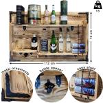 Houten rek om op te hangen - handgemaakt rustieke stijl muur bar flessenrek hout - wijnbaar rek cadeau voor mannen - houten 3D-afbeelding borrelbar