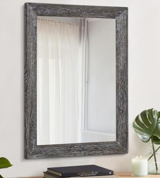 Wandspiegel met houten frame rechthoek rustieke spiegel decoratieve boerderij slaapkamer badkamer opknoping spiegel muur decor