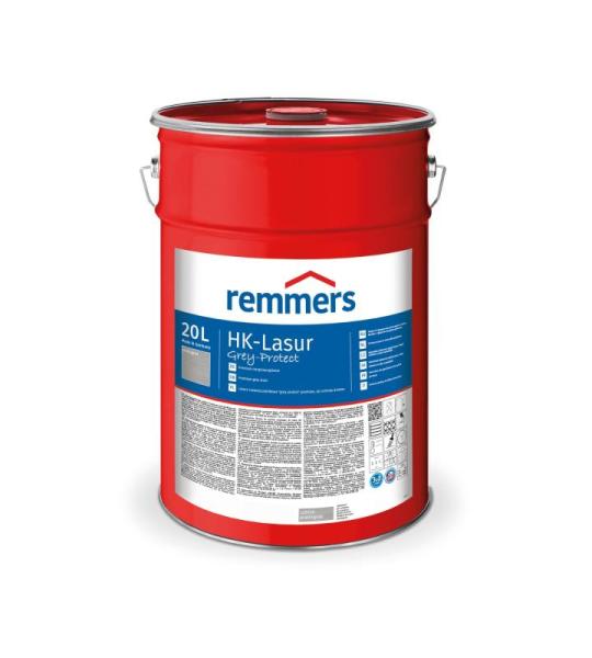 HK-Lazuur, 3-in-1, Grey-Protect platinagrijs, 20 liter, hout voor vergrijzing buiten, 3 houtbeschermingsproducten in één, vocht- en uv-bescherming