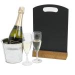 Handbord met sokkel, hout, zwart, 31 x 21 x 4 cm