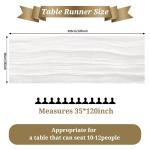 2Pack tischläufer weiß, weißer rustikaler Tischläufer Weiss, 90x 300cm Käsetuch-Gaze-Tischläufer Käsetuch Boho-Tischläufer für Hochzeit,Party-Dekoration (weiß)