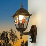 Buitenlamp met bewegingsmelder koper antiek H: 37,5 cm E27 sensor verlichting huis muur balkon terras
