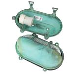 Wandlamp Outdoor Messing Glas in Groen Antiek IP64 Balkon Huis T: 11 cm E27 Scheepslicht Rustiek Buiten Wandlamp Maritiem Ski