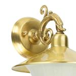 Buitenwandlamp echt messing glas wit maritiem klassiek antiek H: 30cm E14 voor tuin terras huis entree buitenlamp wandlamp buitenlamp tuin
