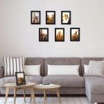 7 stuks fotolijstenset, 10 x 15 cm, voor 15 x 10 foto's, zwarte fotolijst, collage, wand- of tafelstandaard, cadeau voor vriend