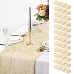 12Pack Käsetuch Tischläufer Beige, rustikale Gaze Tischläufer 90*300CM Käsetuch Tischläufer, Käsetuch Boho Tischläufer für Hochzeit, Party(Beige)