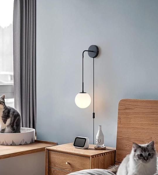 Industrie Innen Wandleuchte mit Stecker Vintage Metall Wandlicht Lampen mit Schalter E27 Metall Wandbeleuchtung Warme Licht Einstellbare Drop Wandlampe für Wohnzimmer Restaurant (