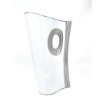 Moderne decoratieve vaas bloemenvaas tafelvaas keramiek wit/zilver hoogte 26 cm breedte 17 cm
