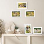 7 stuks fotolijsten set 10x15 cm voor 15x10 foto's en afbeeldingen, moderne witte fotolijsten collage, wand- of tafelstandaard - cadeau vriend