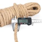 Jute touw, 14 mm dik, 10 m, tuinhenneptouw, bruin jute touw voor kattenkrabpaal, 14 mm rustiek decoratief henneptouw voor doe-het-zelf knutselen, ophangen en decoraties