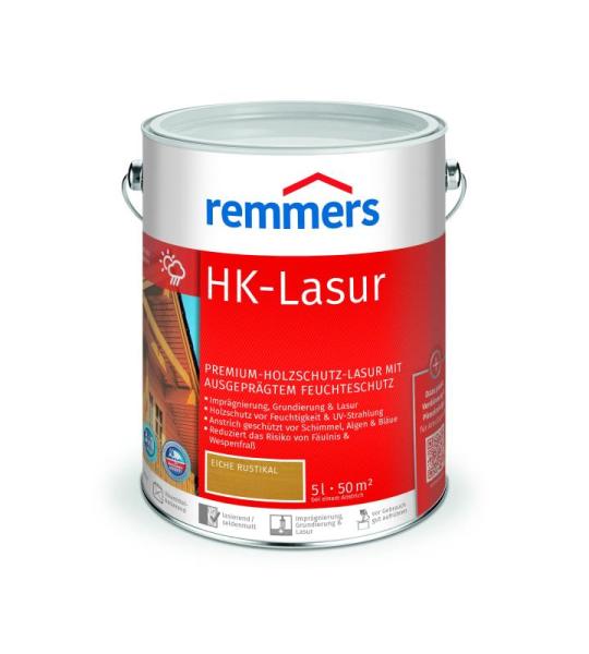 HK-Lazuur, rustiek, eiken, 5 liter, houtlazuur voor buiten, 3-voudige houtbescherming met impregnering, primer + lazuur, vocht- en uv-bescherming