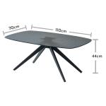 Elias Salontafel in zwart, buitengewone salontafel met metalen frame voor je woonkamer, metaal, 110 x 44 x 70 cm