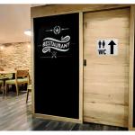 Sticker Wc-toiletset voor dames en heren – weerbestendig – toiletbordje – deurbordje – folieplaatje – D = 148 mm, waarschuwingsborden neutraal grijs (2 wc-heren-dames+3 p