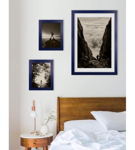 Fotolijst Monaco, 37,5 x 98 cm, fotolijst, donkerblauw gewist, posterlijst