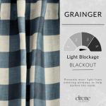 Home Fashions Farmhouse Living Grainger Buffalo-Check Verdunkelungsvorhang für Wohnzimmer und Schlafzimmer, Vorhang mit Stangentaschen, 132,1 x 241,3 cm, Indigo, 1 Vorhang