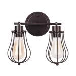 Industriële wandkandelaar, rustieke zolder, antieke wandlamp, draadkooi, verstelbaar stopcontact, Edison, vintage, metaal, retrolamp, lampen voor slaapkamer (zonder lamp) (met 2 l