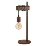 Tafellamp Townshend 4, 1-lichts nachtlampje in vintage en industrieel design, nachtlamp van metaal in antiek bruin, tafel lamp voor woonkamer, met schakelaar, E27