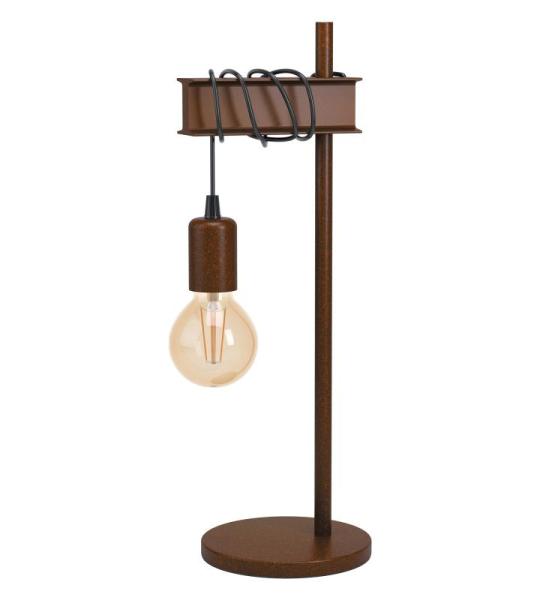 Tafellamp Townshend 4, 1-lichts nachtlampje in vintage en industrieel design, nachtlamp van metaal in antiek bruin, tafel lamp voor woonkamer, met schakelaar, E27
