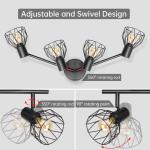 E14 Plafondspot 2 Lampen, e14 led vintage Spot light 350 ° Draaibare plafondspot, Metalen LED plafondlamp zwart voor Binnen Hal Woonkamer Winkel Slaapkamer keuken