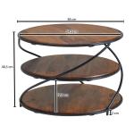 Koffietafel Massief Sheesham-Hout en Metaal 58x58x40,5 cm Salontafel Bruin | Ronde Tafel Woonkamer Moderne met Opbergruimte | Kleine Bijzettafel Woonkamertafel