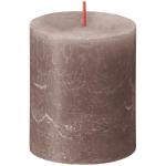 Rustieke stompkaarsen - lichtgrijs - 4 stuks - 8 x 7 cm - decoratieve kaarsen - lengte brandduur 35 uur - ongeparfumeerde - natuurlijke plantenwas - zonder palmolie