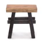 Rustieke houten kruk Vintage 40" | gerecycled hardhout, 43 x 45 x 27 cm (h x b x d) | kruk van massief hout, kruk | kleur: 04 zwart-natuur