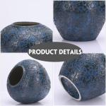 Blaue Keramikvase, blaue Vasen für Heimdekoration, rustikale große blaue Keramikvasen für Tafelaufsätze, blaue dekorative Vasen für Wohnzimmer, Tisch, Küche und Büro, modern
