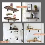 Plankdrager, plankhouder met haken, vintage & heavy duty, 20 x 8,5 cm, 4 stuks