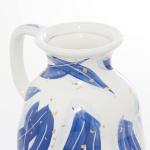 Hedendaagse keramische onregelmatige vaas, 7" x 6" x 13", blauw