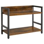 2-Tier Spice Rack Industriële Counter Plank Desktop Opslag Organizer Staande Kruiden Rack voor Aanrecht Keuken Kantoor Woonkamer Desktop Rustiek Bruin TLJ002H
