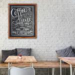 Houten ingelijst schoolbord - Premium magnetisch 18 x 22 rustiek krijtbord, geweldig met gewone of vloeibare krijtmarkers, niet-poreus wandhangend schoolbordbord