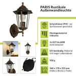 Licht-ervaringen K/CX/189907/091666 rustieke buitenwandlamp tuinlantaarn aluminium tuin huis binnenplaats., zonder bewegingsmelder
