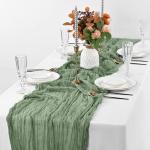 12Pack Käsetuch Tischläufer Salbeigrün, rustikale Gaze Tischläufer, 90×300CM Käsetuch Gaze-Tischläufer Käsetuch, Boho-Tischläufer für Hochzeit, Geburtstag, Party-Dekorati