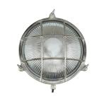 SERIFOS Buitenlamp muur messing glas in nikkel IP64 balkon terras Ø24 cm E27 nostalgisch rustiek maritieme outdoor wandlamp tuin