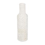Bamboe Tall Geweven Vloervaas, 9" x 9" x 30", Wit
