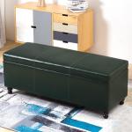 Moderne Polsterbank aus Leder mit Stauraum, getufteter Holzplatte, 61 x 40,6 x 43,2 cm, ideal für Wohnzimmer oder Schlafzimmer, Dunkelgrün