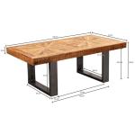FineBuy Moderne salontafel Mango massief hout 105 x 55 x 40 cm tafel in industrieel design | salontafel met hout en metaal | salontafel rustiek