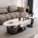 Luxuriöser Couchtisch aus Marmor mit goldfarbener Metallhalterung für Wohnzimmer, elegantes Design, leicht zu reinigen