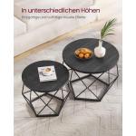 Salontafel rond, set van 2, woonkamertafel, bijzettafel, modern, afneembaar tafelblad, voor woonkamer, inktzwart LET040B22