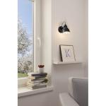 wandlamp PRIDDY, 1 lichtbron, Vintage wandarmatuur met industrieel ontwerp, retro muurspot van staal, kleur: zwart, wit, fitting: E27